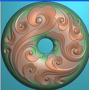 电脑精雕图祥云平安扣