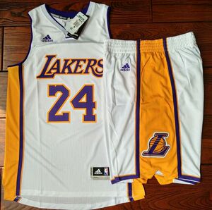 专柜正品阿迪达斯 nba湖人队24号科比球衣套装篮球服 au版 白色