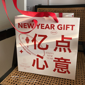 黑脸的黑店 』新年手提袋 一点心意 礼品袋 韩式花艺 时尚ins
