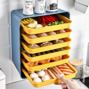 厨房壁挂式备菜盘免打孔配菜神器家用多层火锅拼盘长方形白色托盘