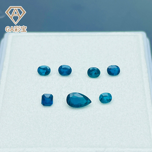 0.09克拉天然稀有蓝绿色蓝方石裸石戒面高级宝石定制镶嵌GA彩宝