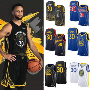 金州勇士队库里30号球衣套装城市版复古75周年2023年新赛季篮球服