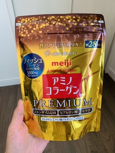 日本代购meiji明治氨基酸胶原蛋白premium金装版196g 28天