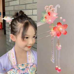 80137人付款天猫儿童汉服古风头饰流苏发饰古代发簪子步摇插梳女童超