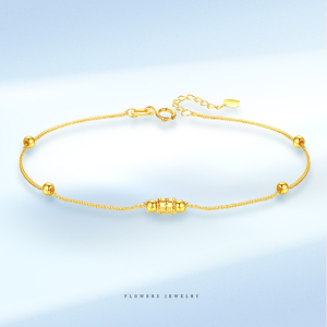 小蛮腰手链女18k黄金彩金转运珠七夕情人节礼物2022年新款潮手镯