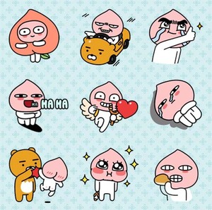 kakao friends  apeach 屁桃贴纸 第二发 自制周边贴纸 24枚入