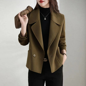 新款羊绒大衣女短款韩版显瘦羊毛呢子秋冬小个子西装领羊毛外套