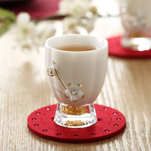 欧式白瓷小茶杯陶瓷功夫茶具女士主人杯单杯品茗杯斗笠杯送礼高端