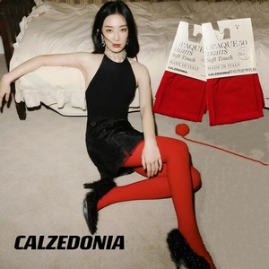 欧版CALZEDONIA裤袜中国红连裤袜纯色高弹力不透肉大红色打底袜子