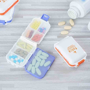 进口药片日本盒三层折叠分装装药folca药盒便携旅行