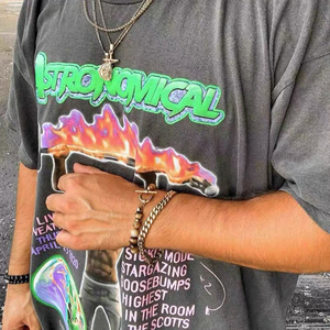 travis scott堡垒之夜ts人像短袖高街fog高街宽松百搭男女潮牌t恤