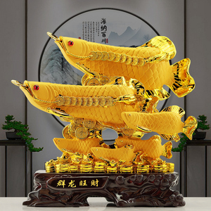 招财金龙鱼摆件群龙旺财金鱼办公室桌面酒店前台收银摆放开业礼品