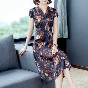 声雨竹女装真丝品牌连衣裙