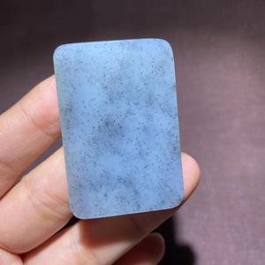 【平平安安】正品纯天然新疆和田玉青花籽料点墨芝麻糊无事牌挂件