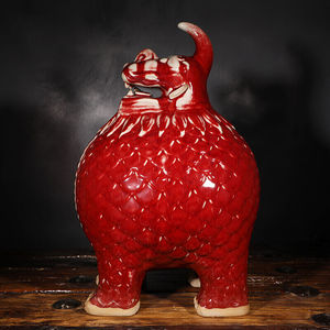 舞万花圣康源居禹州神垕钧瓷摆件天禄貔貅客厅办公室开业陶瓷送礼