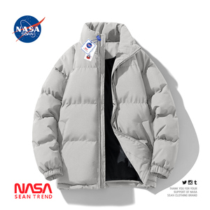 NASA联名羽绒服男外套冬季新款棉衣加厚潮牌立领羽绒棉服男款棉袄