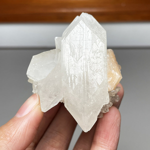 天然水晶钻石橘色鱼眼石原石矿物白晶体摆件矿标印度共生沸石