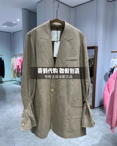 JNBY江南布衣2024春款专柜正品翻领亚麻西服外套5O2711470-3295