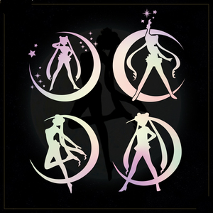 800人付款天猫月野兔月光美少女战士剪影贴纸汽车贴纸电动摩托水冰月