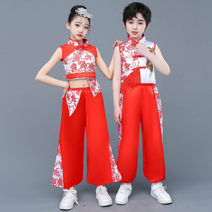 六一儿童喜庆演出服中国鼓舞幼儿园盛世欢腾秧歌舞蹈腰鼓打鼓服装