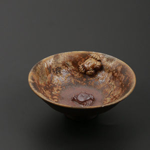 日本备前烧日本备前烧名家小西陶古柴烧螃蟹品杯酒盏功夫茶具茶杯