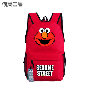 sesame芝麻街动漫周边学生书包双肩背包男女旅行包 street动漫背