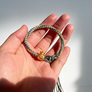 手工编绳小红书爆款扭转乾坤轮回手链可穿珠黄金转运珠半成品手链