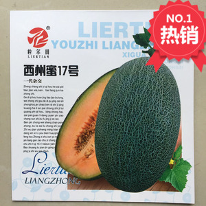 【西州蜜17号】十七椭圆形,浅麻绿皮果肉桔红甜瓜种子500粒包邮