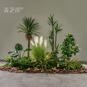 大型仿真绿植植物假树塑料落地盆栽室内造景景观组合设计装饰摆件