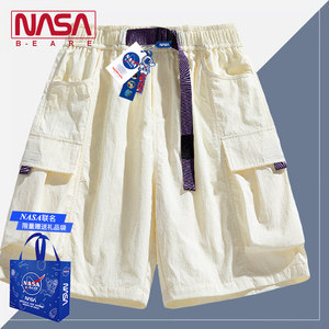 NASA联名潮牌新款工装口袋休闲裤短裤男复古裤子夏季速干裤五分裤