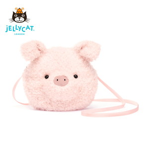 英国Jellycat2024新品小猪包包可爱毛绒斜挎包腰包玩具娃娃公仔