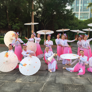 古典舞演出服女飘逸2018新款中国风民族广场舞套装伞舞蹈服装成人