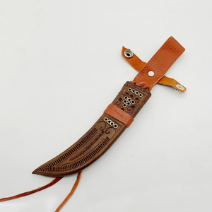 英吉沙小刀专用半插式牛皮刀鞘/头层牛皮纯手工缝制/出自小刀村