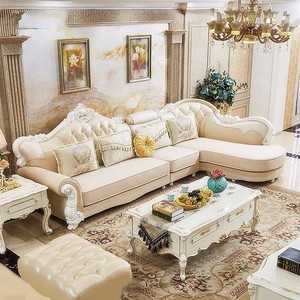 欧式布艺沙发科技布客厅家具大小户型可拆洗新款简欧沙发转角组合
