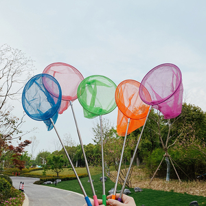 可伸缩儿童捞鱼网小鱼蜻蜓捞网龙虾蝌蚪网兜可折叠宝宝捕虫网玩具