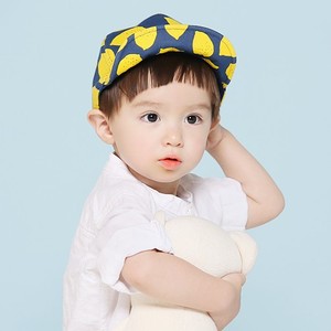 韩国进口婴儿童全棉帽子男女宝宝软帽檐鸭舌帽春夏季翻边遮太阳帽