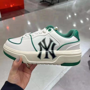 韩国正品mlb ny新款板鞋增高厚底休闲运动鞋男女鞋黑白老爹鞋nis