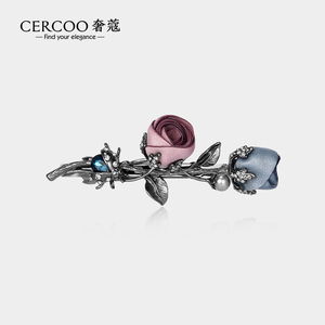 Cercoo/奢蔻玫瑰发夹横夹掐子发卡韩国顶夹发卡女小号弹簧夹发饰