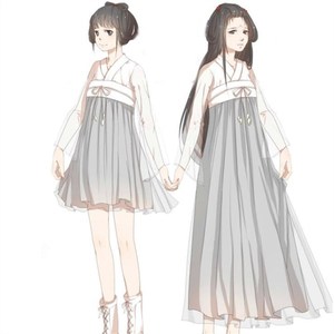 长裙女套装版襦裙夏现代民族风汉服改良公主古风清新淡雅学生女装