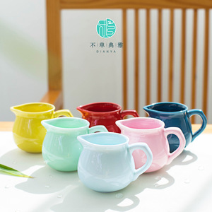 精品青瓷公道杯 功夫茶具配件茶海陶瓷分茶器日式均杯套装