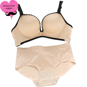 加厚内衣女小胸聚拢拉b系绳馒头厚杯绑带文胸8cm超厚调整型特厚款