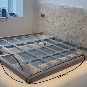 悬浮床铁架子网红方管钢管无头床组装钢架直销极简感