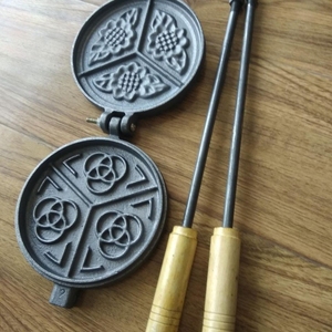 老式烙饼器火烧福饼模具模子花饼夹子烙饼煎蛋炉子烤饼神器福饼模