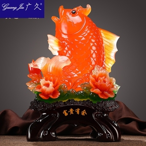 红鲤鱼摆件年年有余招财风水吉祥物进宅新居入伙搬装饰品hm1026