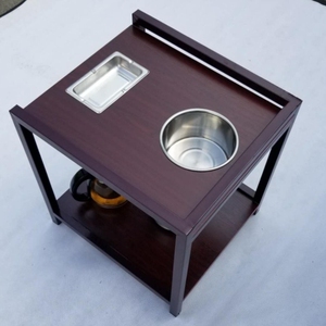 麻将机茶几茶水架放水杯简易麻将桌旁棋牌室置物架茶台塑料小桌子