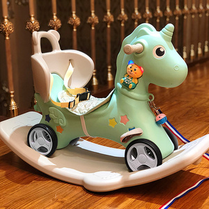 电动摇摇马充气橡胶皇帝皮幼儿园马儿童小实木婴儿骑玩具车摇摇车