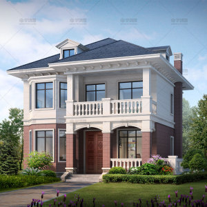 两层农村自建房设计图乡村别墅设计图纸欧式风格带地下室阁楼2079