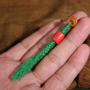 包老清代粉红琉璃珠原创编织佛珠卡子侧挂吊坠配饰民族风老琉璃珠