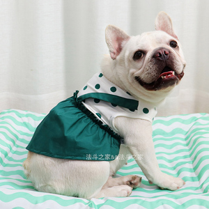 法斗夏季裙子公主裙斗牛犬衣服巴哥犬狗狗裙子夏天吊带裙蓬蓬裙胖