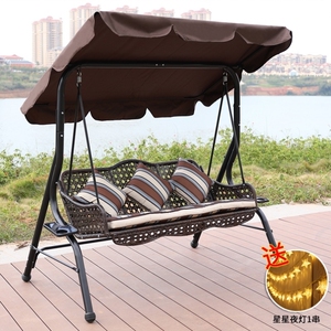 轶阳户外秋千吊椅室外阳台铁艺荡秋千摇摆椅双人三人花园摇椅吊床